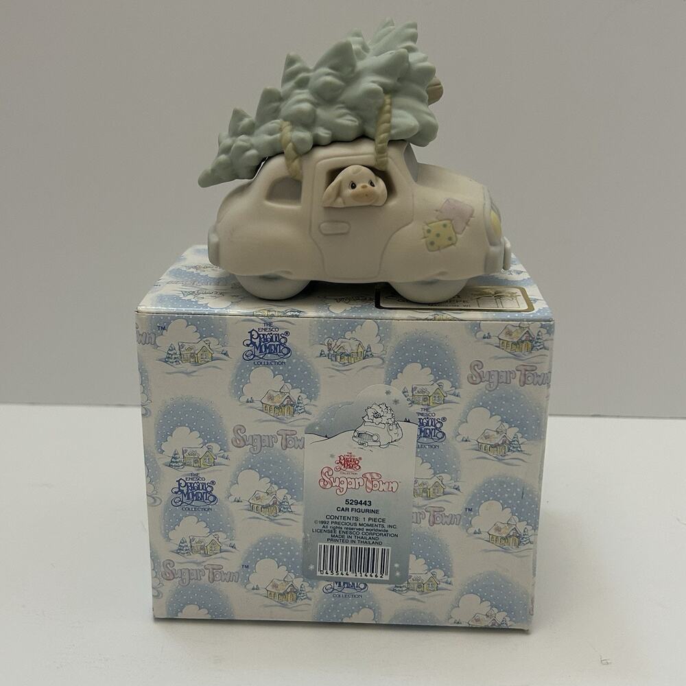 1992 Precious Moments Sugar Town Car Christmas Tree Figurine 529443 w/Box